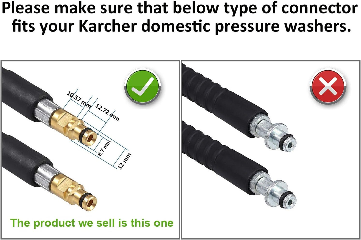 STYDDI 10M/32FT Hochdruckschlauch für Kärcher K2 K3 K4 K5 K6 K7, Home & Garden Serie Hochdruckreiniger ab 2009 oder später, mit Click Quick Connect Stecksystem wie 2.641-721.0