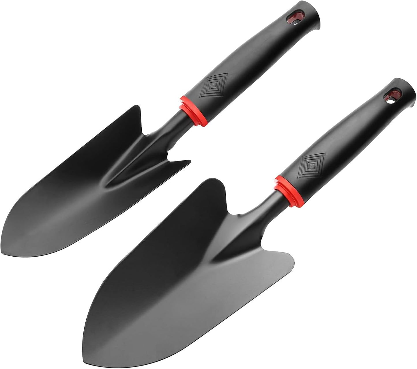 msymsyu Gartenschaufel 2 Stück Schwarzer Breiter Blumenkelle (32.5 x 8 cm) x 1 und Schmaler Pflanzschaufel (32 x 6 cm) x 1 Gartenschaufel klein zum Umpflanzen von Setzlingen Jäten und Auflockern