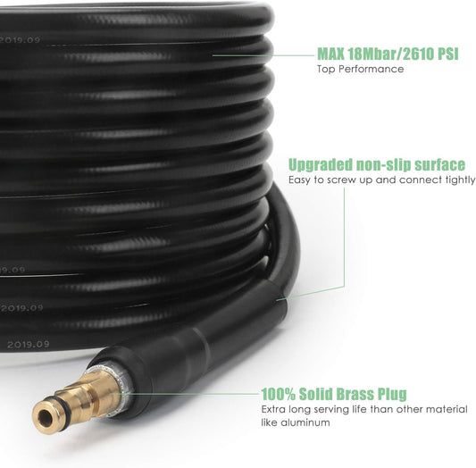 STYDDI 10M/32FT Hochdruckschlauch für Kärcher K2 K3 K4 K5 K6 K7, Home & Garden Serie Hochdruckreiniger ab 2009 oder später, mit Click Quick Connect Stecksystem wie 2.641-721.0