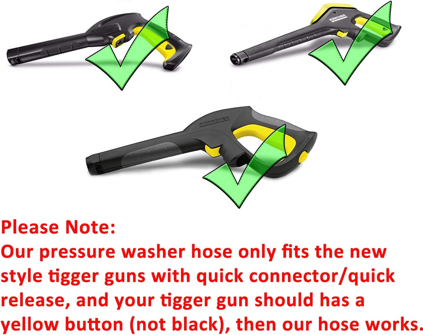 STYDDI 10M/32FT Hochdruckschlauch für Kärcher K2 K3 K4 K5 K6 K7, Home & Garden Serie Hochdruckreiniger ab 2009 oder später, mit Click Quick Connect Stecksystem wie 2.641-721.0