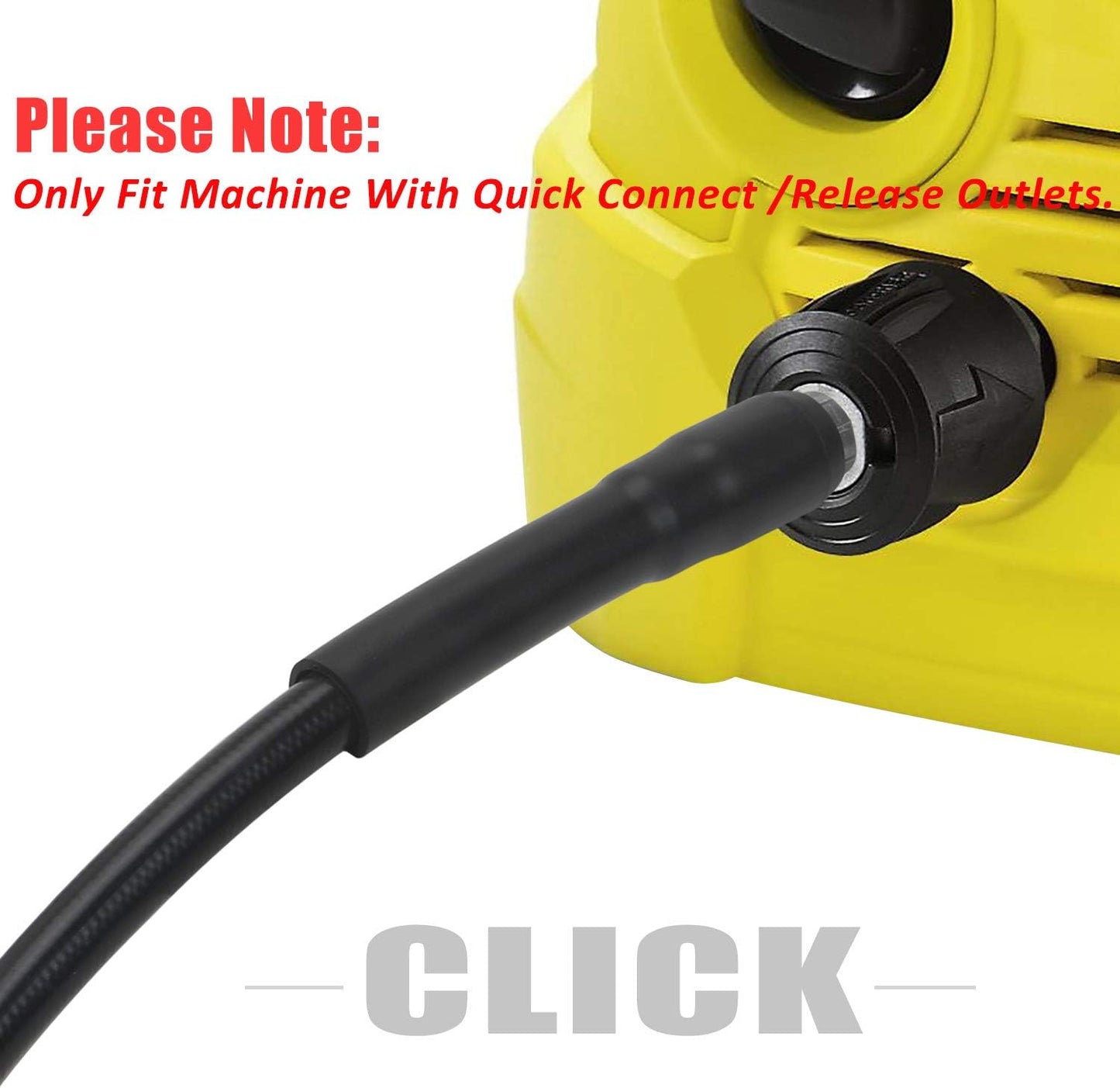 STYDDI 10M/32FT Hochdruckschlauch für Kärcher K2 K3 K4 K5 K6 K7, Home & Garden Serie Hochdruckreiniger ab 2009 oder später, mit Click Quick Connect Stecksystem wie 2.641-721.0