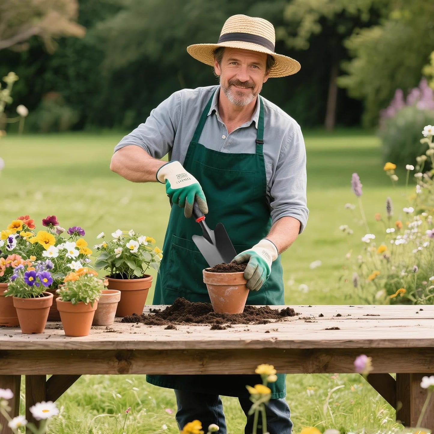 msymsyu Gartenschaufel 2 Stück Schwarzer Breiter Blumenkelle (32.5 x 8 cm) x 1 und Schmaler Pflanzschaufel (32 x 6 cm) x 1 Gartenschaufel klein zum Umpflanzen von Setzlingen Jäten und Auflockern