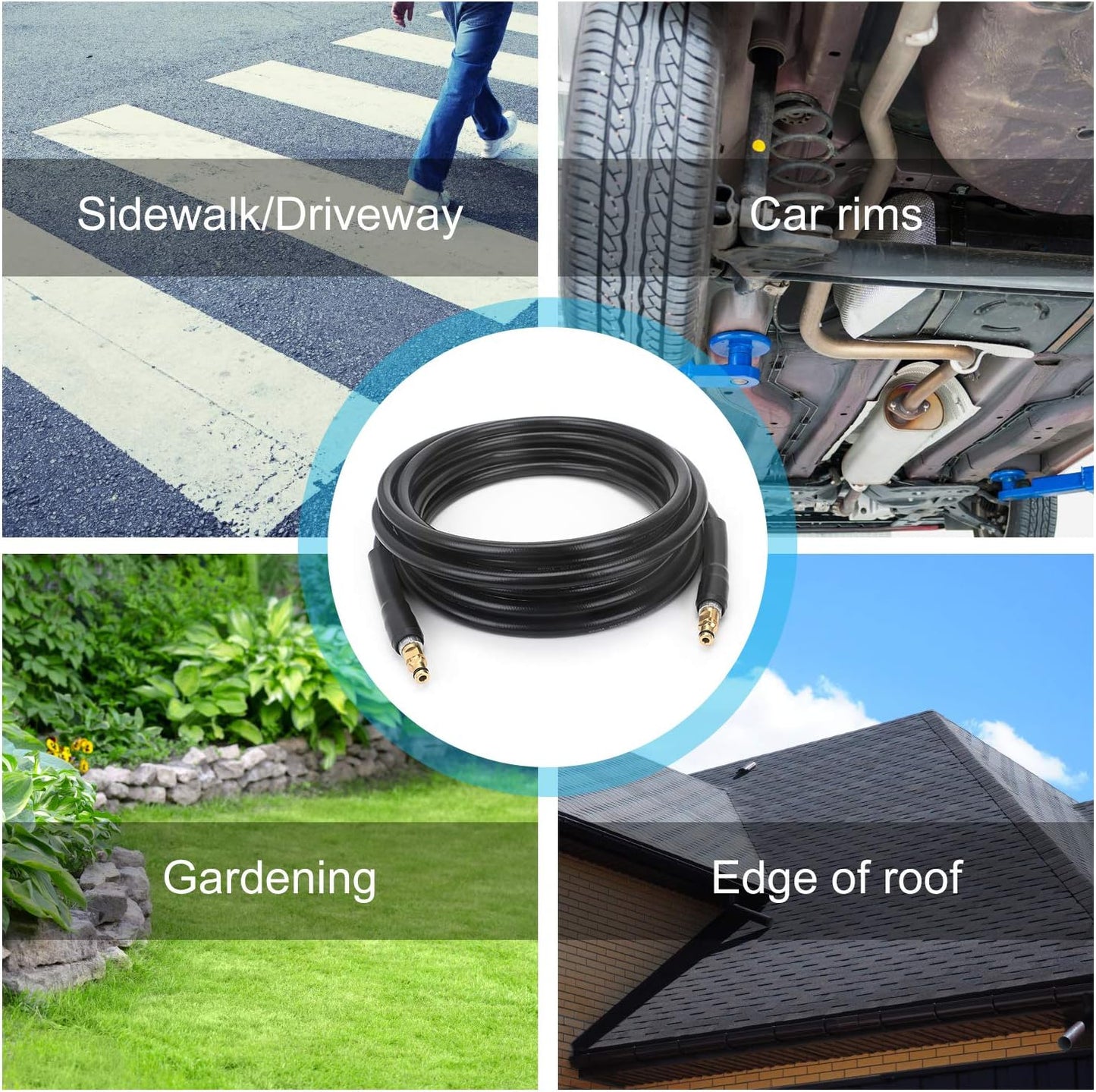 STYDDI 10M/32FT Hochdruckschlauch für Kärcher K2 K3 K4 K5 K6 K7, Home & Garden Serie Hochdruckreiniger ab 2009 oder später, mit Click Quick Connect Stecksystem wie 2.641-721.0