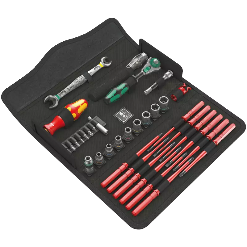 Wera Kraftform Kompakt W1 Wartung Werkzeugset 35-teilig Montageset mit Tasche