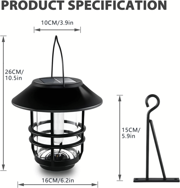 2er Set Wandleuchten mit flackernden Flammen, Glas & Metall, IP65 wasserdicht, inkl. Wandhalterung für Garten, Terrasse & Veranda – Bild 2