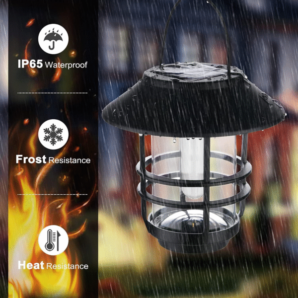 2er Set Wandleuchten mit flackernden Flammen, Glas & Metall, IP65 wasserdicht, inkl. Wandhalterung für Garten, Terrasse & Veranda – Bild 8